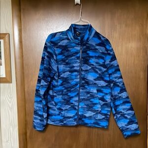 Eddie Bauer Blue Windbreaker with Camouflage Design